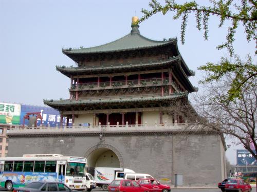 The central Bell Tower still towers over present-day Xi'an; known as Chang'an, the city was an ancient capital of China.