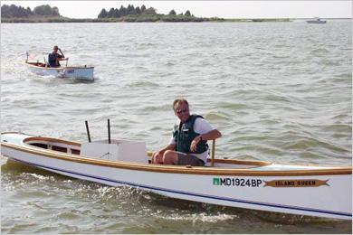 Smith Island skiff race. Photo by Lora Botinnelli.