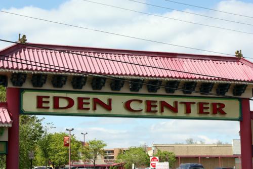The Eden Center, located near Seven Corners in Falls Church, Virginia, represents the economic growth brought by immigrants to many communities. More than one hundred stores cater to shoppers of many different backgrounds.