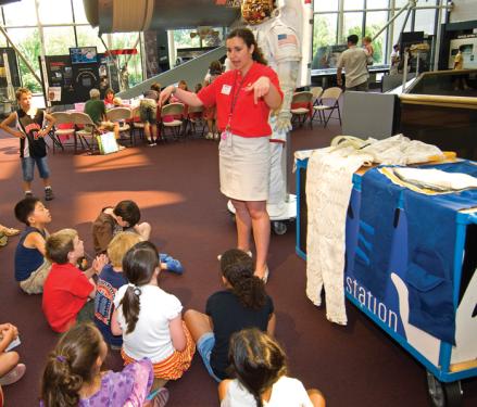 Children enjoy the activities of Mars Day at the National Air and Space Museum.