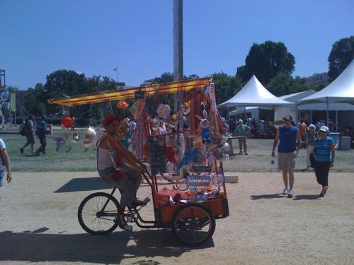 Luis Cardozo of Circo Ciudad demonstrates how to have a good time on the National Mall.