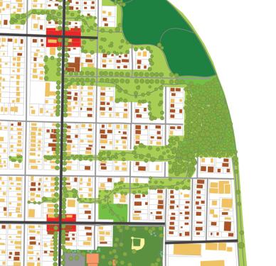 Iowa State University College of Design students use maps to discuss design problems with community members; in this case, the issue was to rebuild sustainably the neighborhoods in Cedar Rapids damaged by flooding.