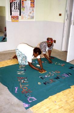 The Quilt is displayed in Zambia on World AIDS Day.
