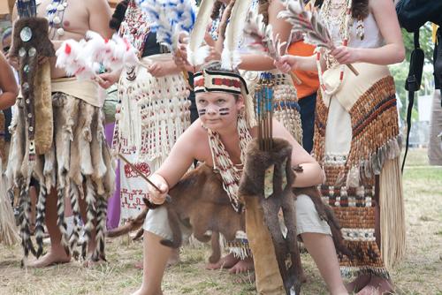 Hunter Noble, a young member of the Confederated Tribes of Siletz Indians in Oregon, dances the traditional Siletz Feather Dance.
