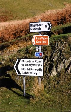 Bilingual signs in Wales.