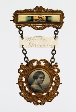This badge is from a Walker Convention. In 1917, the Madame C.J. Walker Hair Culturists Union of America Convention in Philadelphia was likely the first national meeting for African American women entrepreneurs. The convention promoted business success as