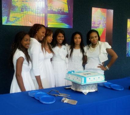 Spelman women at 2012 Founders Day celebration maintain the tradition of dressing in white.