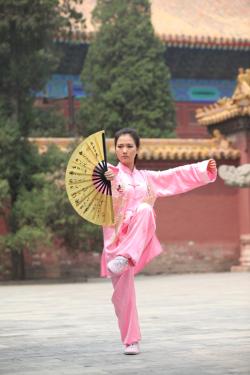 Tian Mengyi practicing tai chi in a public park in Beijing, 2011. Click to enlarge.