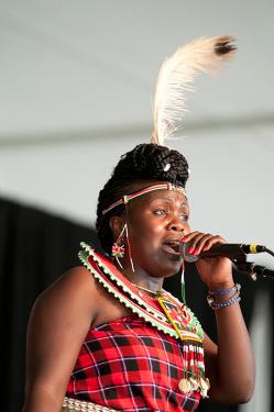 Doris Tanui Chepchumba, a singer from the Kalenjin community, performs on the Ngoma Stage.