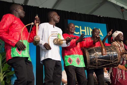 Kenge Kenge joined other musicians from Kenya during the Festival's Opening Ceremony.