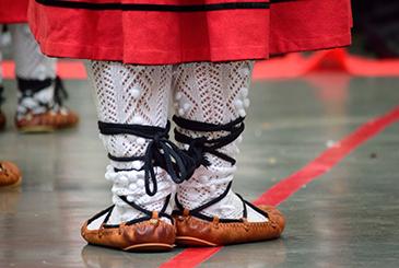 A young dancer at the San Francisco Basque Club prepares to take the stage. Photo by Greyson Harris, Ralph Rinzler Folklife Archives