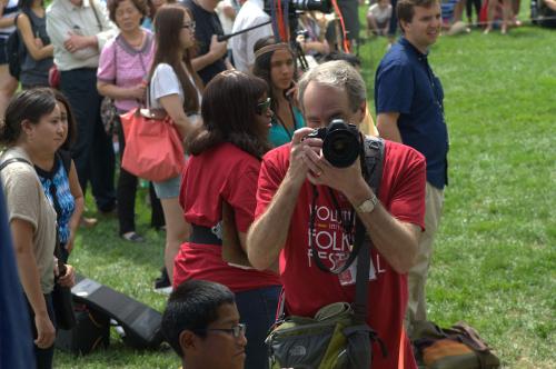 Volunteer photographer Brian Barger at the 2015 Festival.