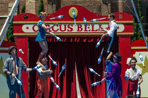 A juggling act by Circus Bella in San Francisco.