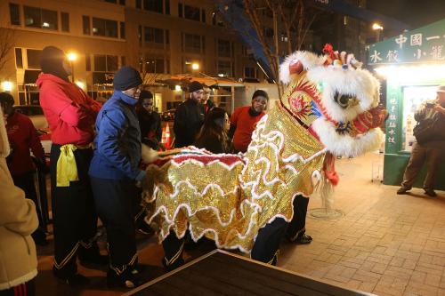 The Wong People Lion Dance team, eve of the Lunar New Year, 2016.
