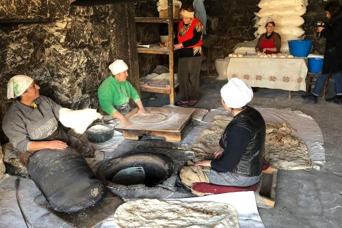 The process of baking lavash was always a community affair, requiring at least three bakers for the different roles.