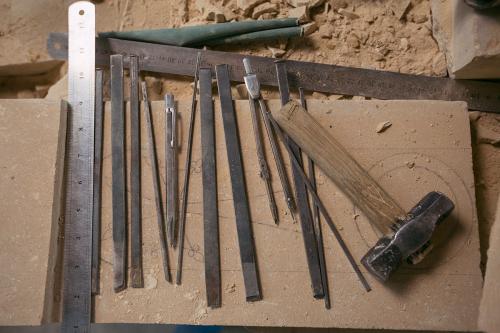 Some of the tools used for carving.