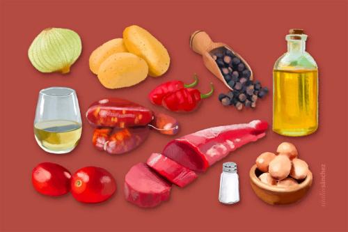 An illustration of the ingredients for Pique Macho.