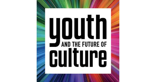 Youth and the Future of Culture program logo, with a border of prismatic rainbow colors emanating from the title.
