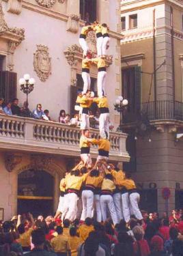 Catalan castellers human tower builders