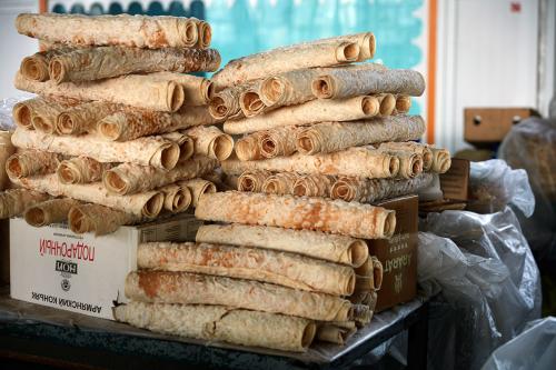 Lavash at GUM Market in Yerevan, Armenia