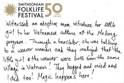 Postcards on display at the Festival