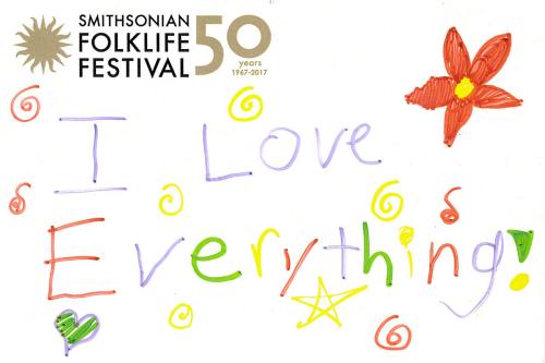 Postcards on display at the Festival