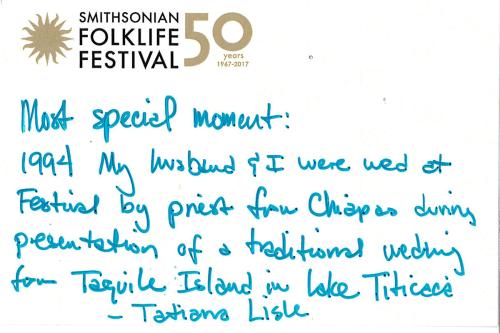 Postcards on display at the Festival