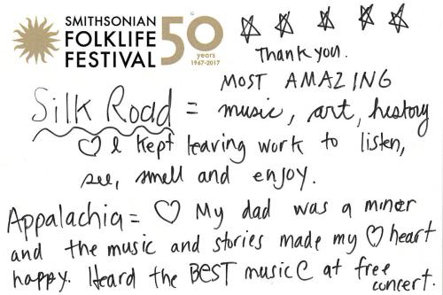 Postcards on display at the Festival