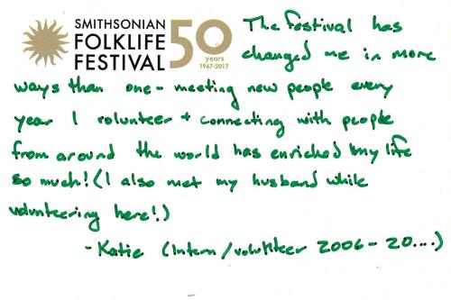 Postcards on display at the Festival