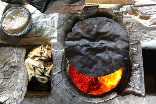 Making lavash in Argel, Armenia