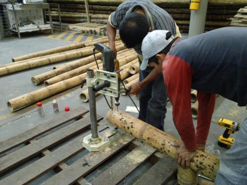 Cutting bamboo, photo by and courtesy of Francisco Quiñónez