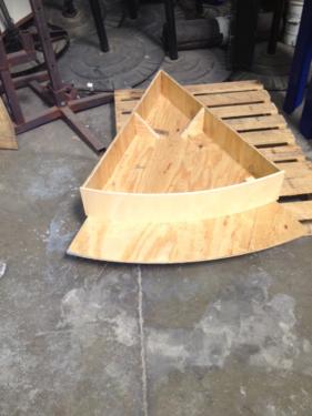 Slice-shaped planter for the Michigan State Pizza Garden