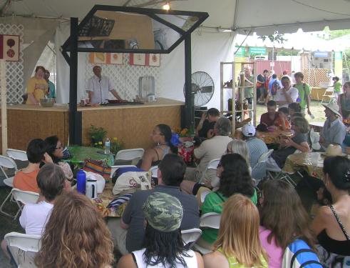 The &ldquo;Coooking with Insects&rdquo; demonstration drew the Test Kitchen's largest crowd of the Festival.