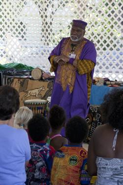 Master storyteller Baba-C performs at the Good Hope & Naylor Corner tent in the &ldquo;Citified&rdquo; program. Photo by Charlotte Krohn, Smithsonian Institution