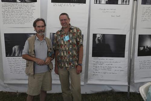 Billy Howard, photographer and author of Epitaphs for the Living: Words and Images in the Time of AIDS, poses with Doug Lothes, who is featured in the book.