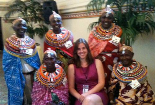 Peace Corps Participant Assistant Meredith Adhikari with Kenya participants Ngaharin Lebitileg, Munten Lebitilig, Lilian Nalilian Lekadaa, Nkerisapa Lewano and Ntomulan Loibor