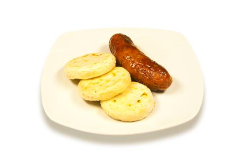 Chorizo and arepa