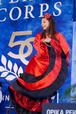 A dancer from Opika Performance Group from Ukraine