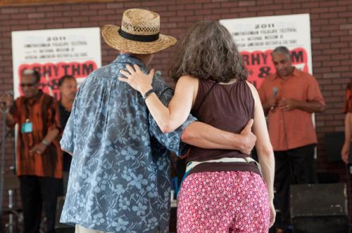 Visitors enjoy a performance by Sonny Til's Orioles