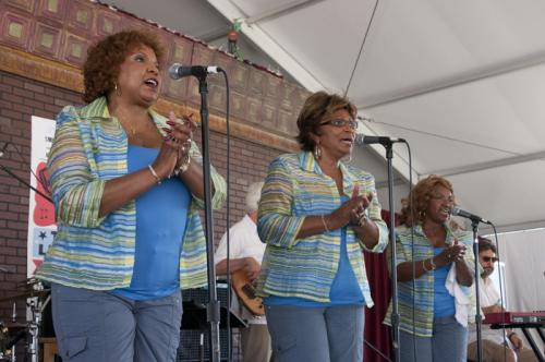 The Dixie Cups perform from the Soulsville Stage.