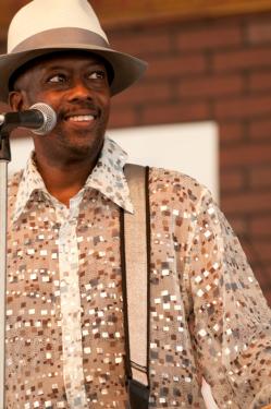 Fernando Jones of Chicago, Illinois, performs from the Soulsville Stage in the R&B program