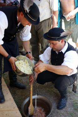 Ilona Bolvári and Ilona Bolvári preparing krumpli gombóc. Photo by Lili A. Kocsis
