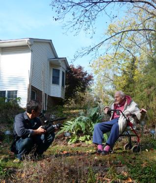 Dr. Duke and audio/video expert Charlie Weber in Green Farmacy Garden. Photo by Betty Belanus