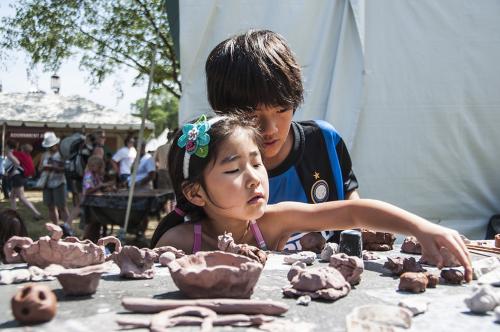 Working with clay from Kenya.