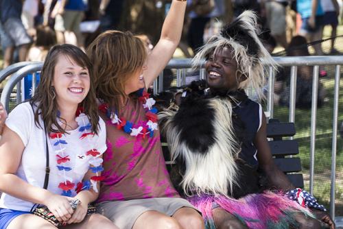 Celebrating the Fourth of July with new friends on the National Mall.