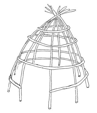 Step 1: Build the frame with rebar. Illustration by Reilly Rosbotham