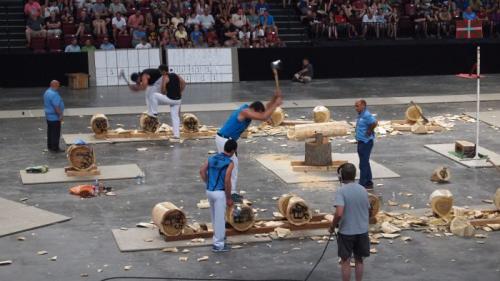 Photo of a wood chopping competition in Basque country. Photo by Christina Diaz-Carrera