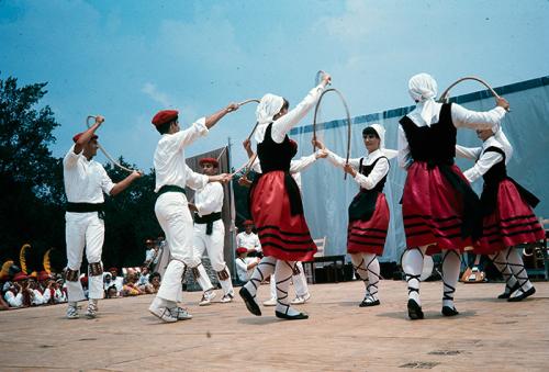 The Oinkari Basque Dancers performing at the 1968 Folklife Festival. Ralph Rinzler Folklife Archives
