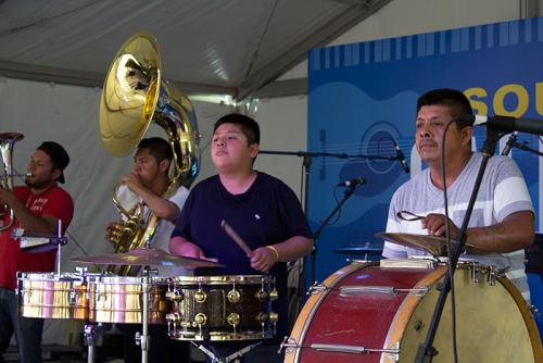Banda Brillo de San Miguel Cuevas is part of the rich, dynamic soundtrack of California. Find them each day on the Sounds of California Stage &amp; Plaza, accompanying the Grupo Nuu Yuku masked devil dancers. Photo by Brianna Allen, Ralph Rinzler Folklife