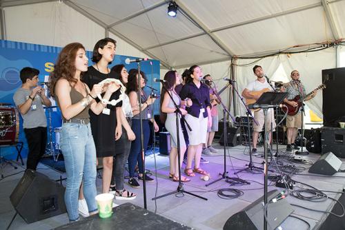 The TmbaTa youth band from Yerevan joined Los Angeles band Armenian Public Radio at the Sounds of California Stage &amp; Plaza. See them together to hear a musical conversation between home country and diaspora communities. Photo by Francisco Guerra, Ralp